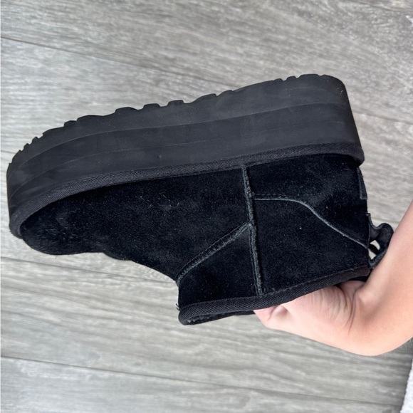UGG Black Classic Ultra Mini Platform Boots 8 - Picture 11 of 13